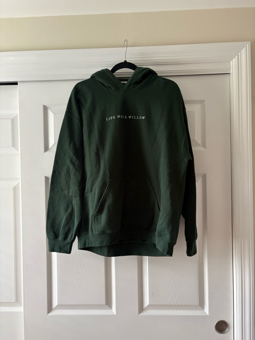 Taylor Swift Folklore Evermore Willow Green Hoodie with 'Life Was a Willow'